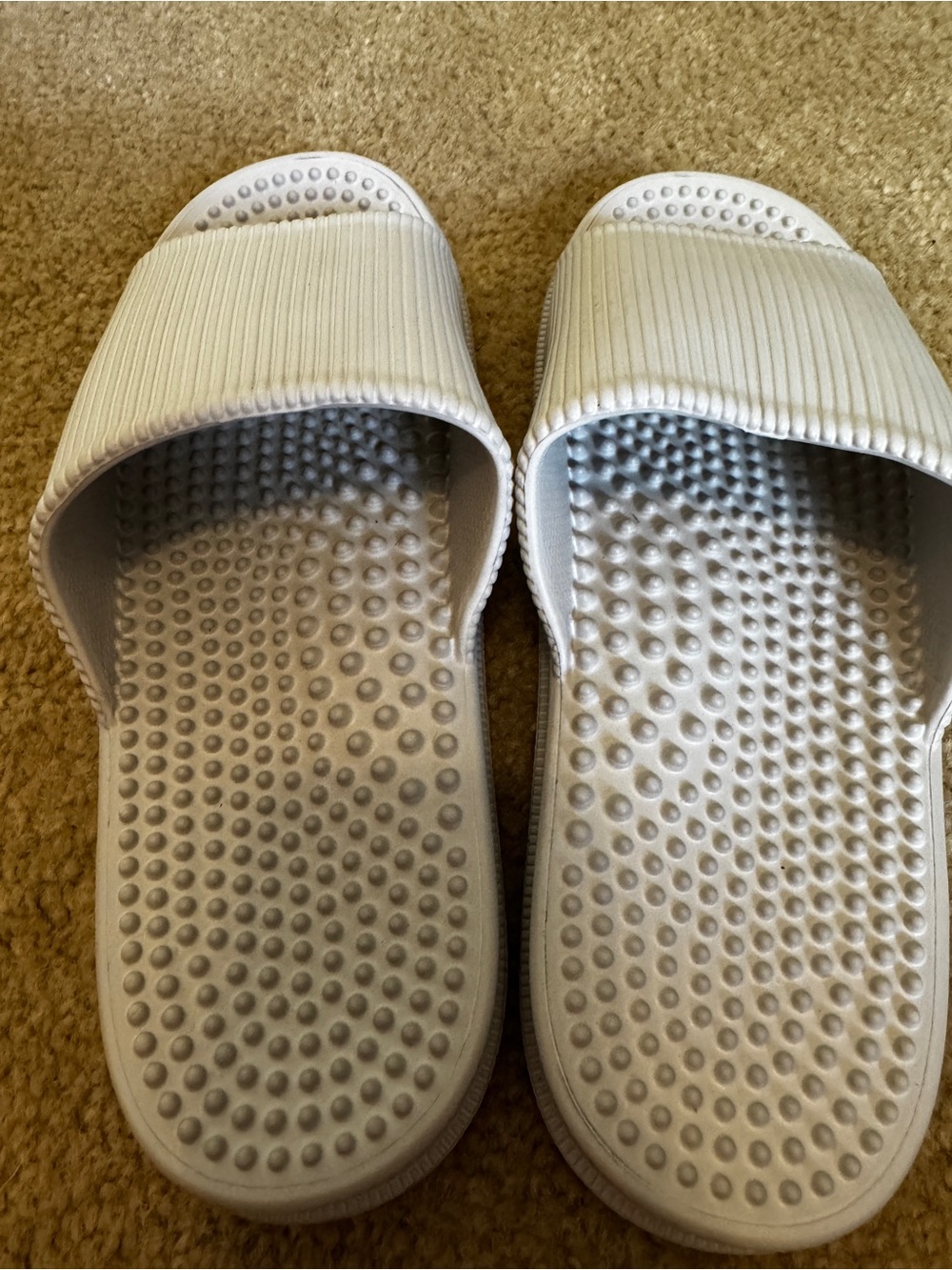 Source Unknown White Ribbed Slide Slippers - Picture 3 of 4